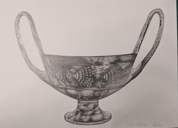 Disegno a matita del bucchero